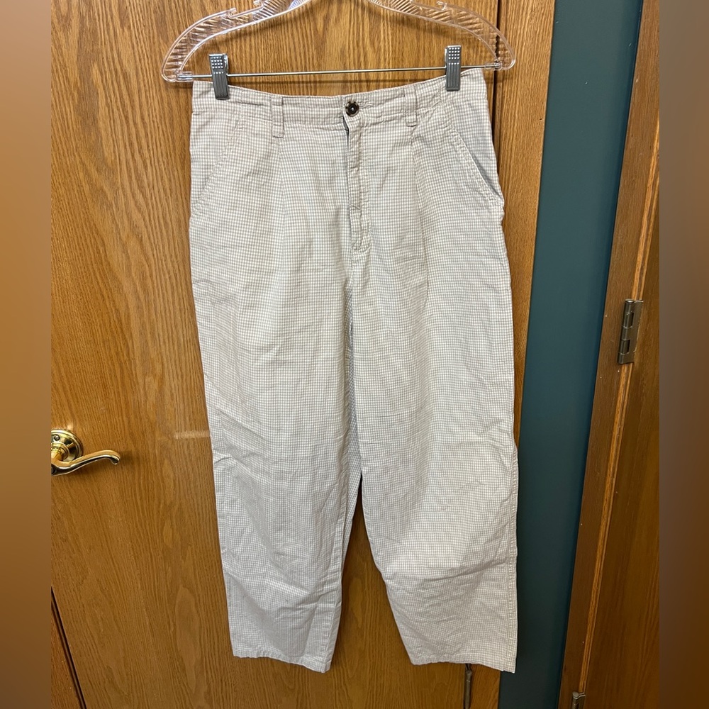 Women’s gingham fitted trousers